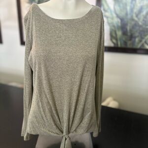 INC International Concepts Metallic Gold Rayon Long Sleeve Shirt